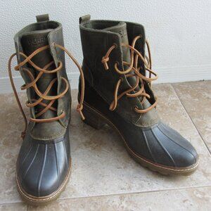 Sperry Top Sider Women’s Size 10 M Saltwater Heeled Rubber & Leather Rain Boots